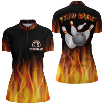 Personalised Women's Bowling Quarter-Zip Jersey Q17
