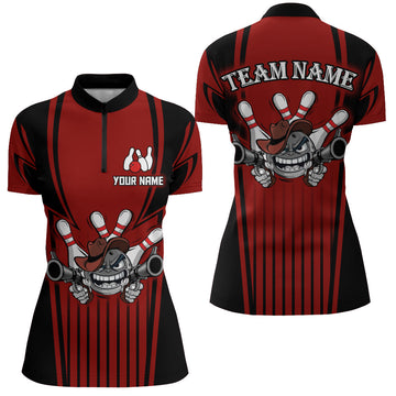 Women's Custom Bowling Quarter-Zip Jersey Q44