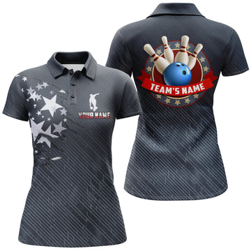 Custom 3D Bowling Polo Shirt for Women Q114