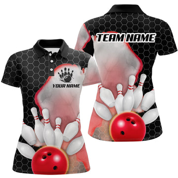 Women's Personalised Bowling Polo Shirt Q284
