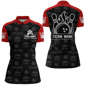 Camo Bowling Quarter-Zip Jersey for Women's Team Q230