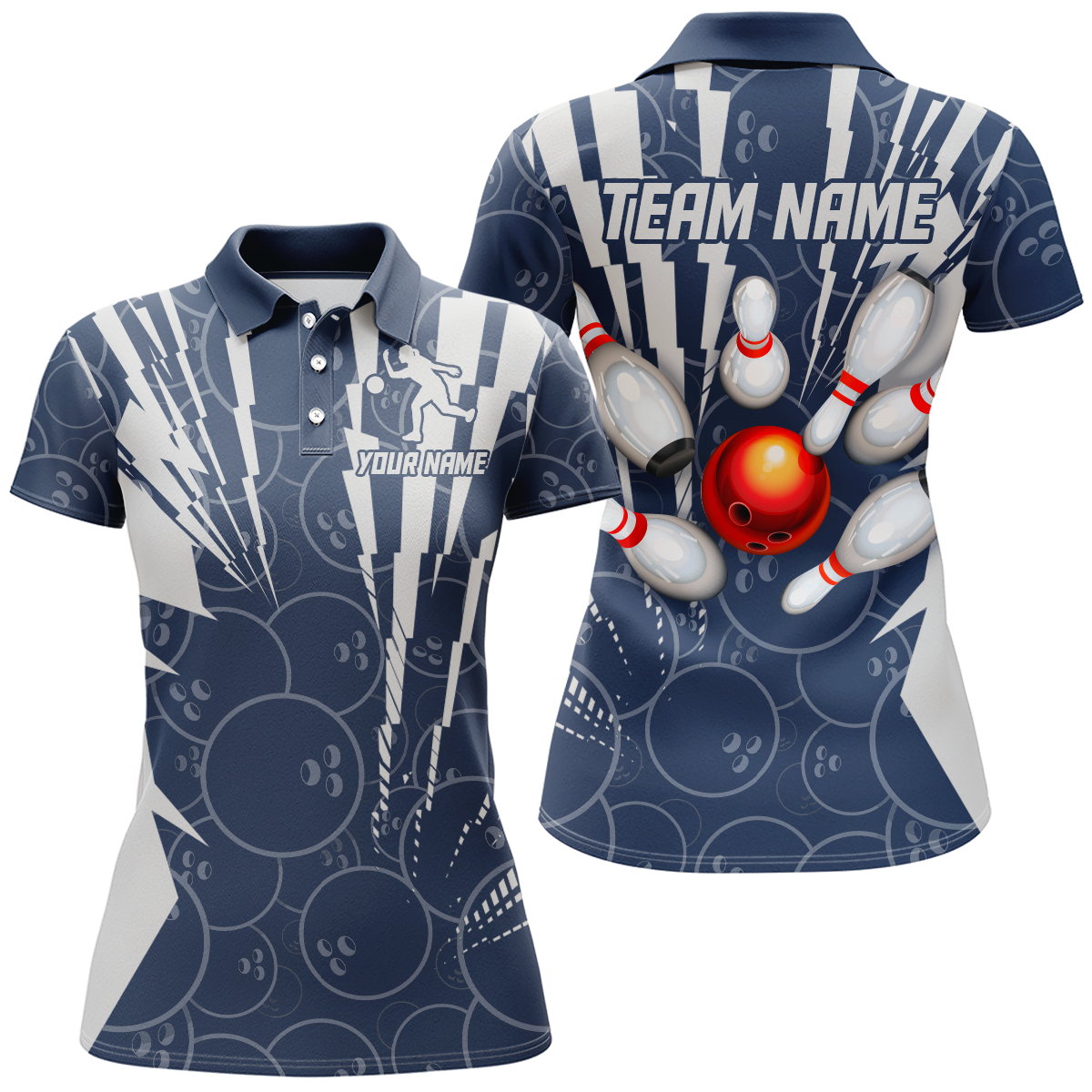 Women's Custom Bowling Team Polo Shirt Q252
