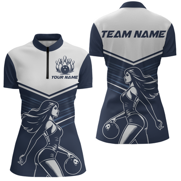 Women's Custom Bowling Quarter-Zip Jersey Q205