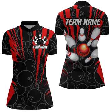 Women's Camo Bowling 1/4 Zip Jersey Q415