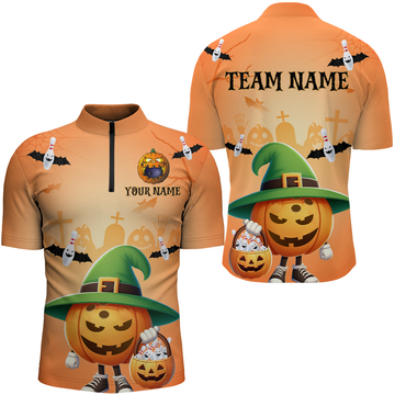 Men's Halloween Bowling 1/4 Zip Team Shirt Q424