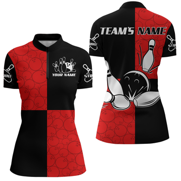 Women's Custom Quarter Zip Bowling Shirt Q425