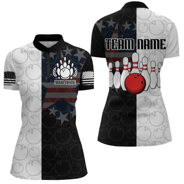 Women's Custom Bowling Team Quarter Zip Jersey Q426