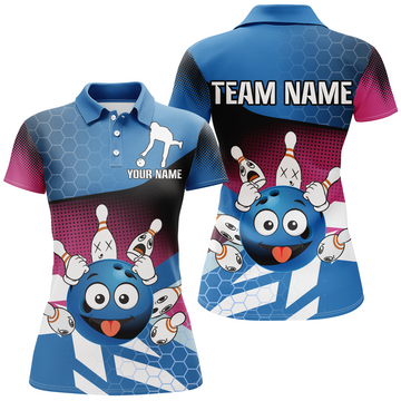 Pink Camo Bowling Jersey for Women - 1/4 Zip Q268