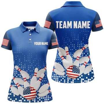 Navy Women's Bowling Team Polo Shirt - Customised Q271