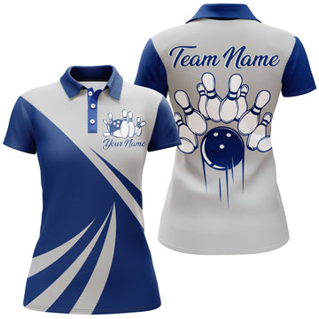 Custom Women's Bowling Polo Shirt with Name and Team Q12