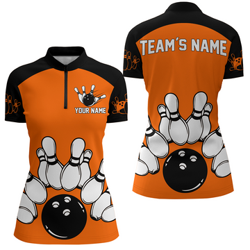 Custom Women's Bowling Quarter-Zip Jersey Q19