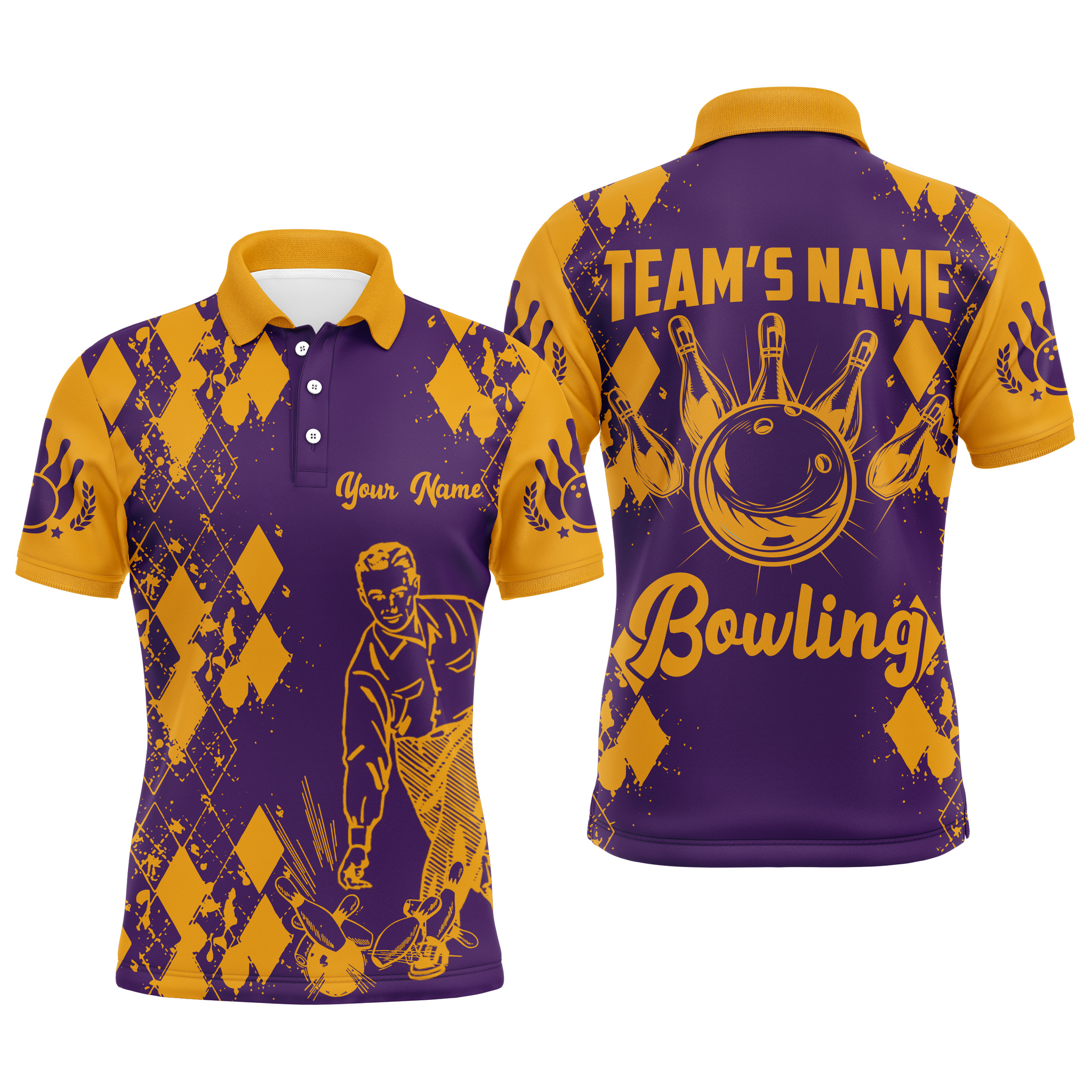 Men's Funny Bowling Polo Shirt - Custom Team Jersey Q20