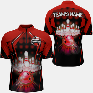 Men's Custom Quarter-Zip Bowling Team Shirt Q59