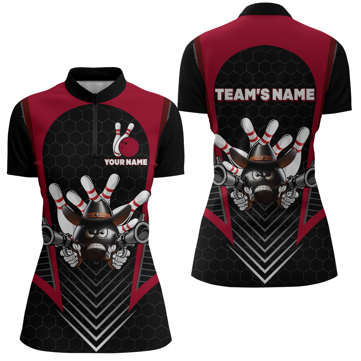 Women's Custom Bowling Quarter-Zip Jersey Q106