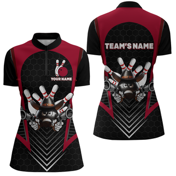 Women's Custom Bowling Quarter-Zip Jersey Q106