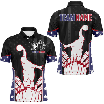 Men's Personalised Bowling Team Polo Shirt Q439