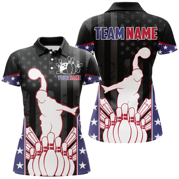 Women's Personalised Bowling Team Polo Shirts Q439