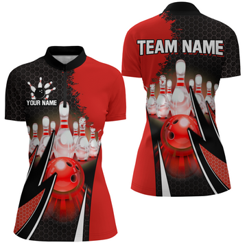 Women's 1/4 Zip Personalised Bowling Team Jersey Q440