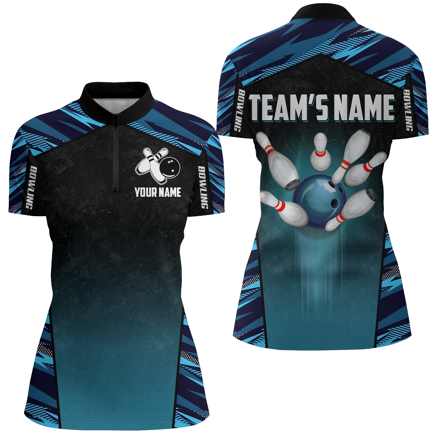 Women's Custom Bowling Quarter-Zip Jersey Q115