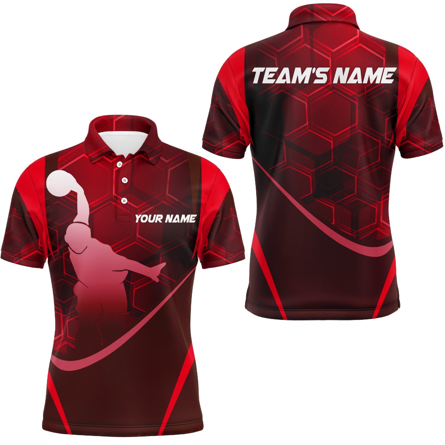 Men's Custom Bowling Polo Shirt Q28