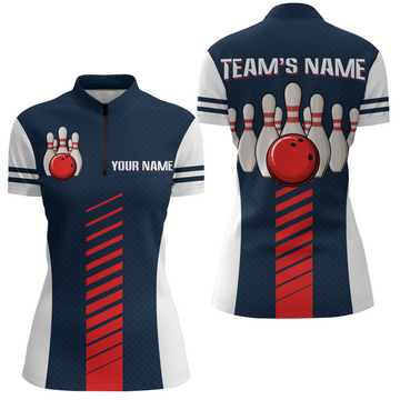 Women's Custom Bowling Quarter-Zip Shirt - Team League QZT67-2 Q67