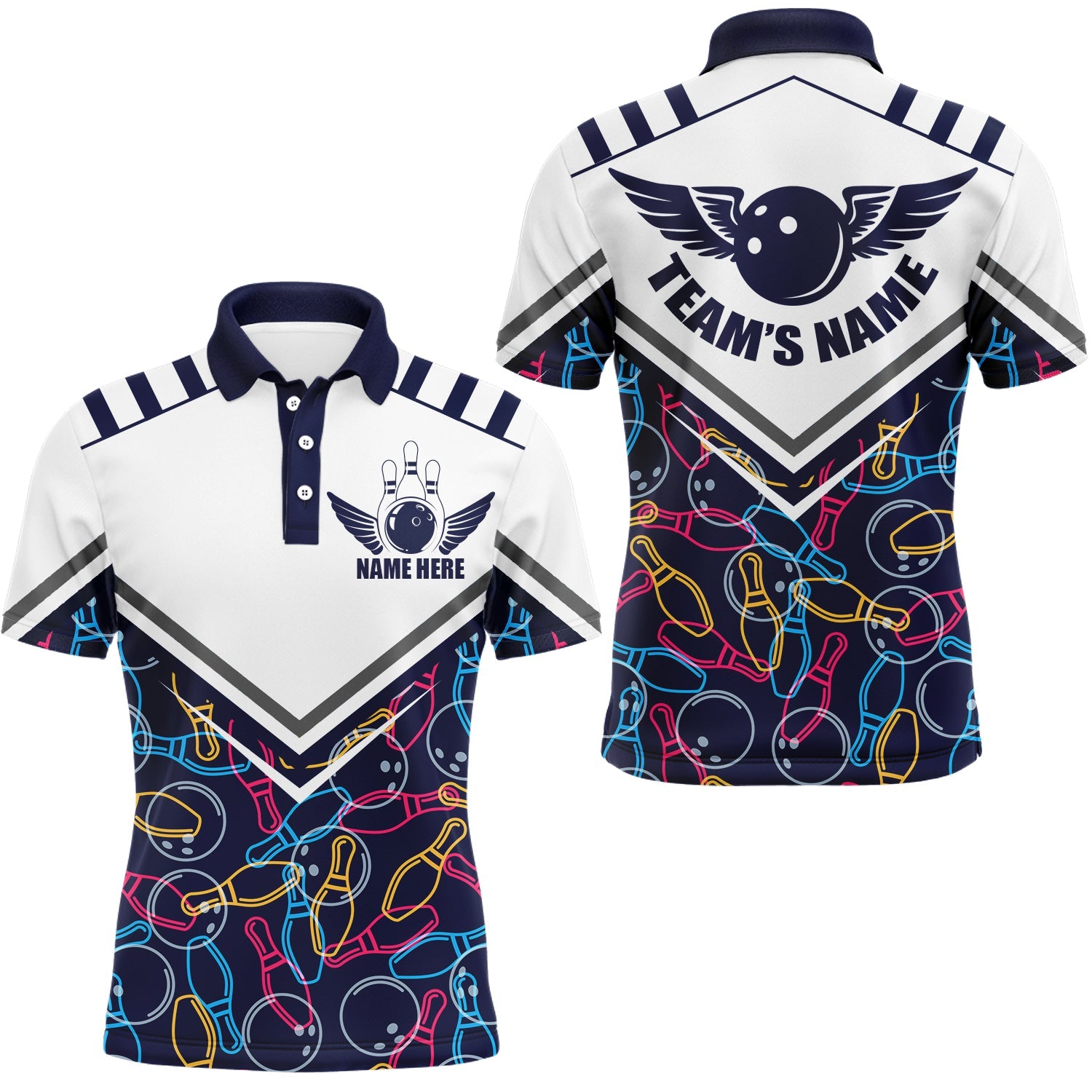 Men's Custom Bowling Team Polo Shirt Q30