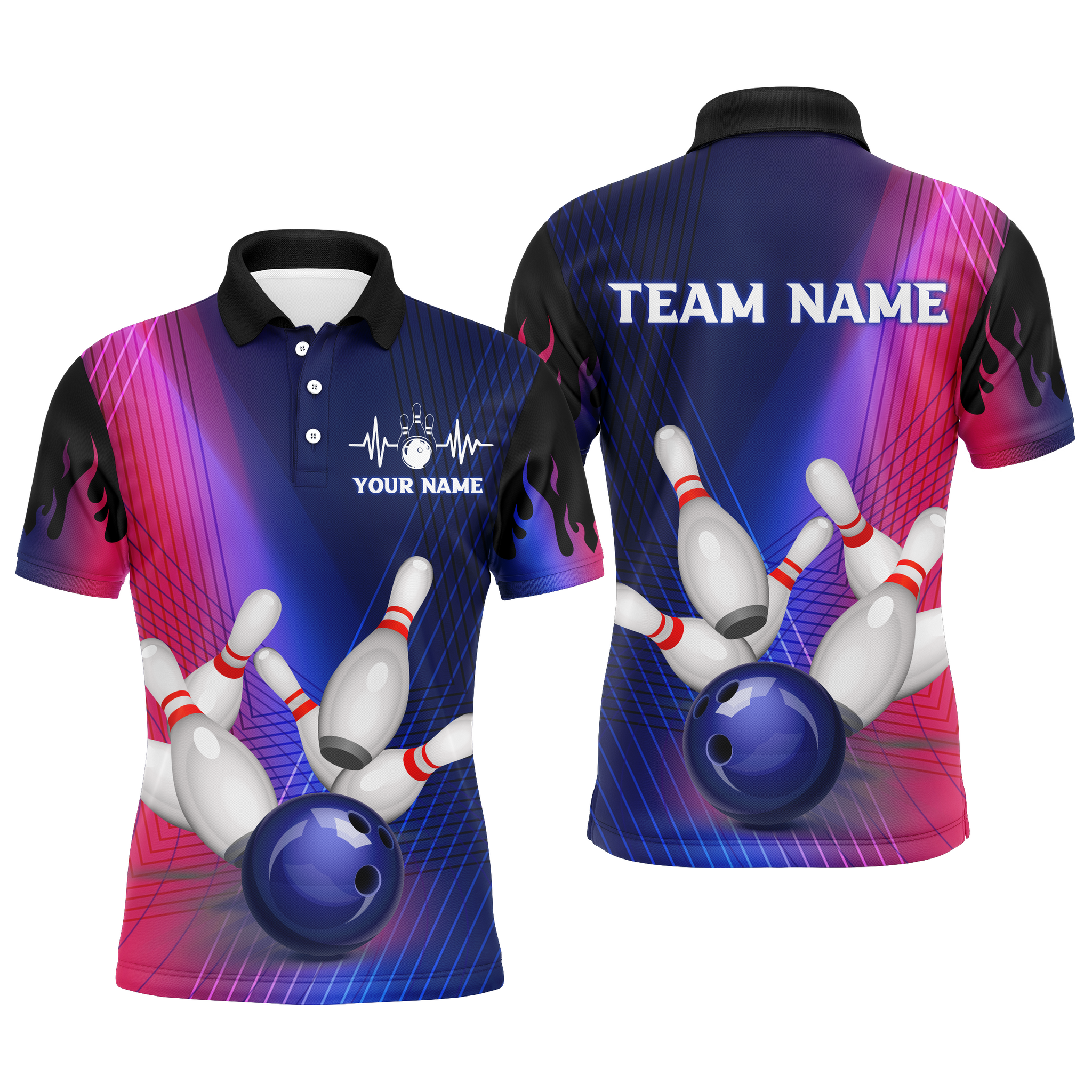 Personalised 3D Bowling Polo Shirt for Men Q289