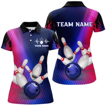 Personalised 3D Bowling Polo Shirt for Women Q289