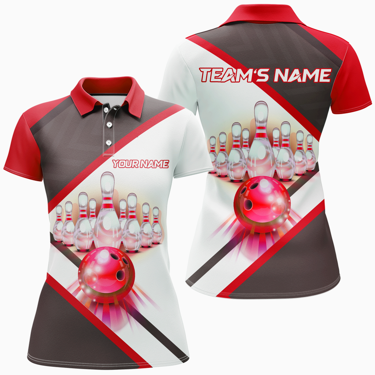 Personalised Women's Bowling Polo Shirt Q41