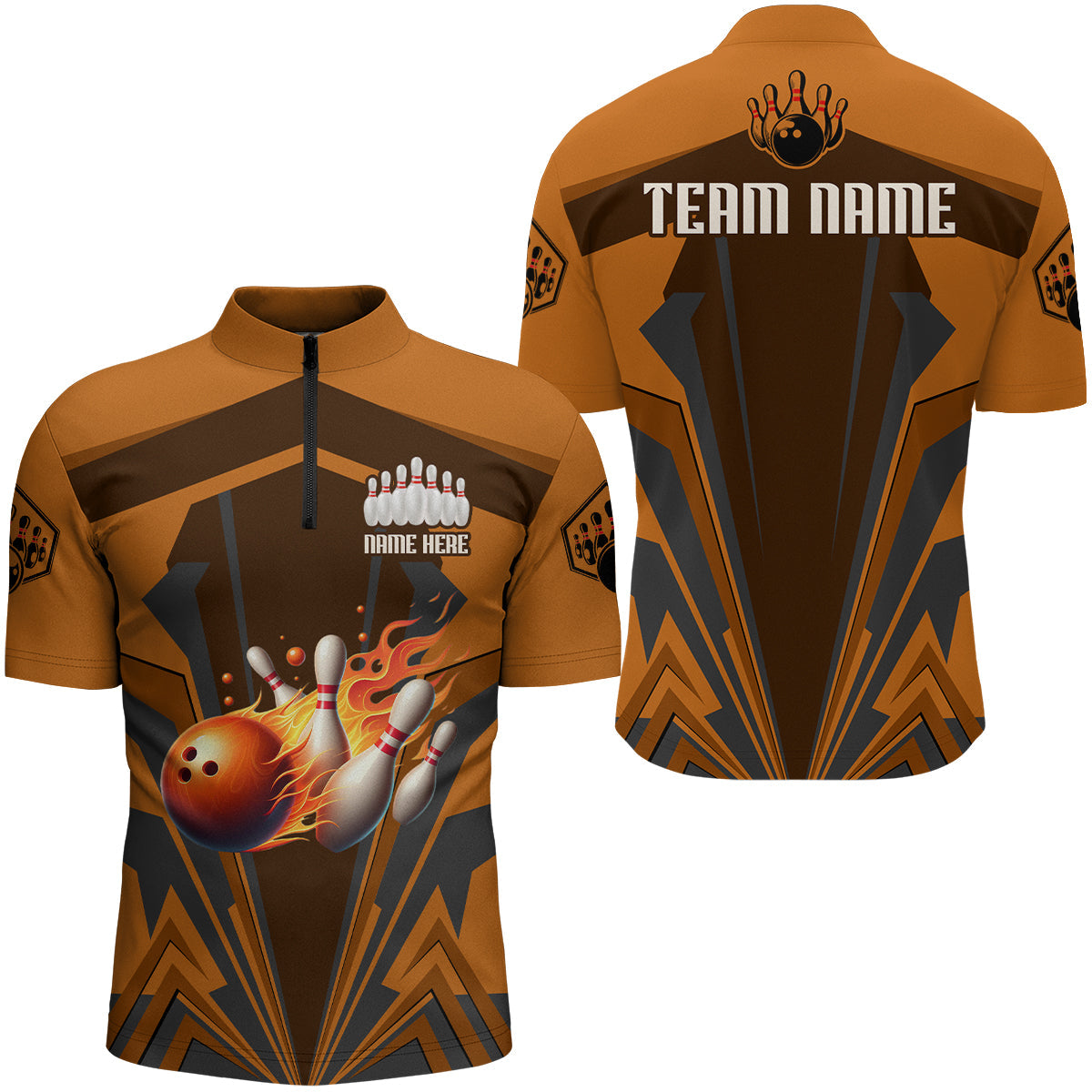 Custom Bowling Quarter-Zip Jersey for Men Q23