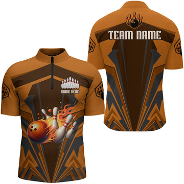 Custom Bowling Quarter-Zip Jersey for Men Q23