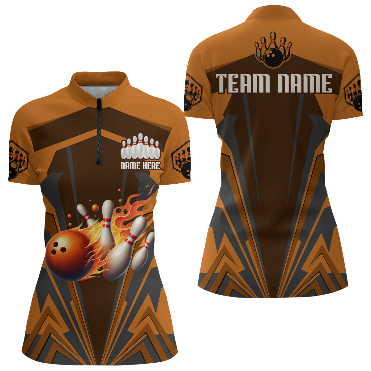 Custom Women's Bowling Quarter-Zip Jersey Q23