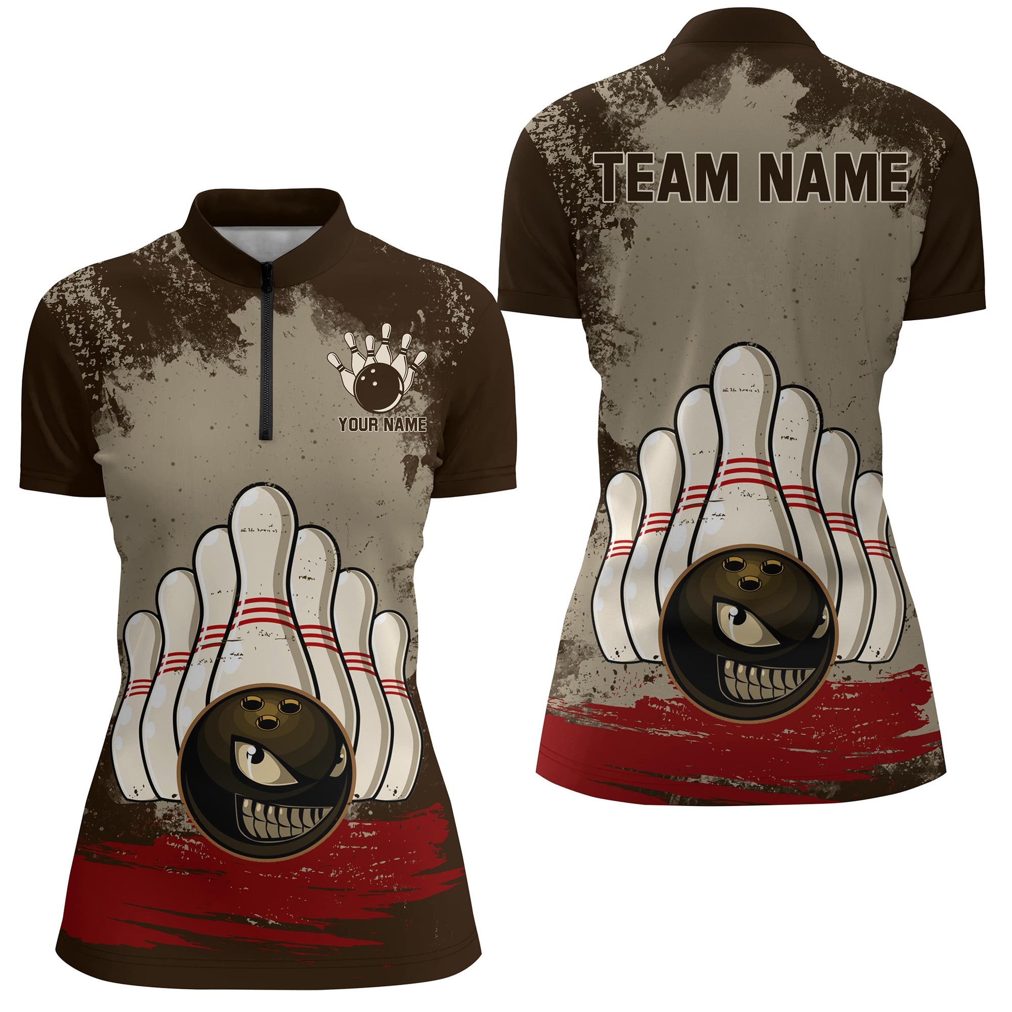 Women's Bowling Quarter-Zip Team Jersey Q3