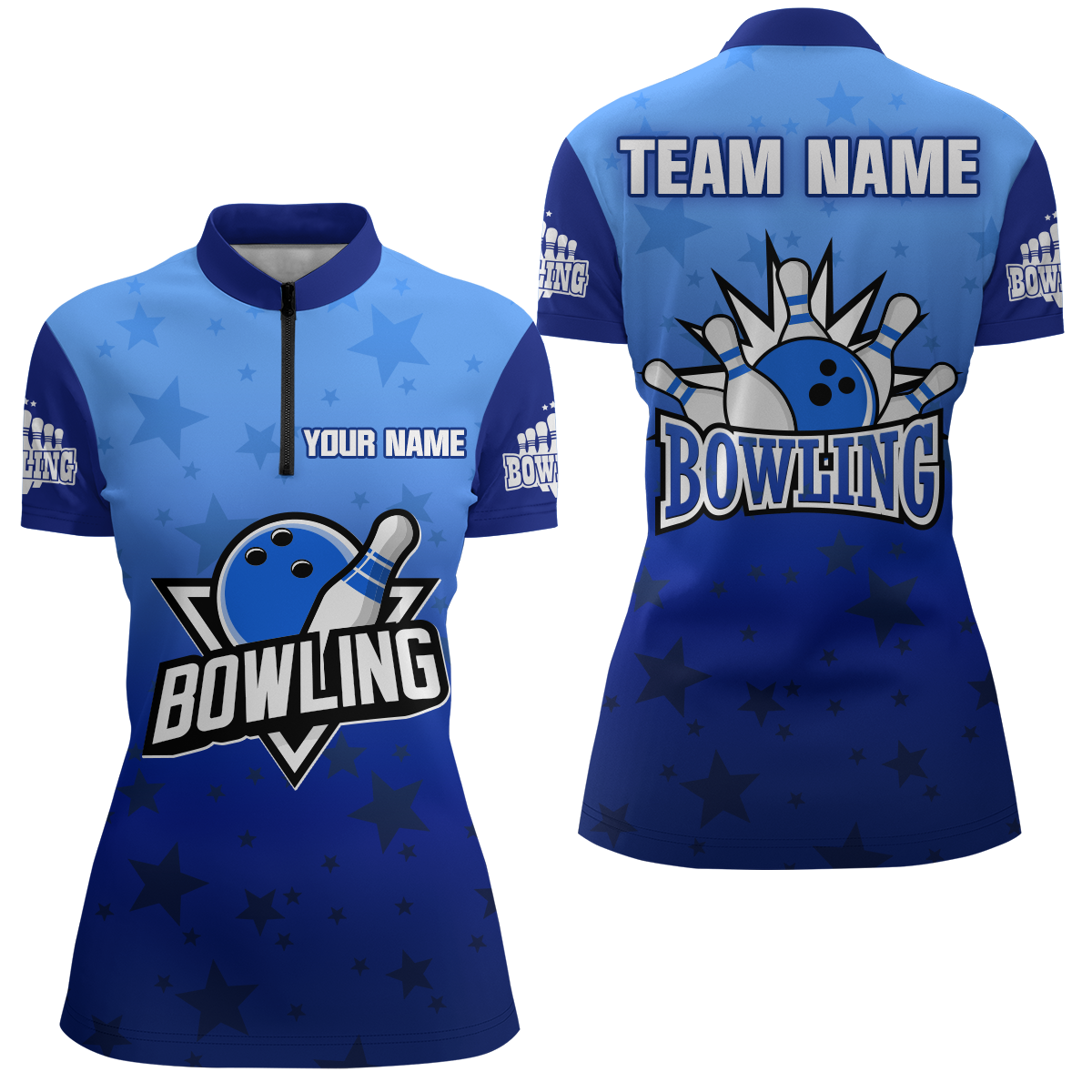 Women's Custom Bowling Quarter-Zip Jersey QZT99-4 Q99