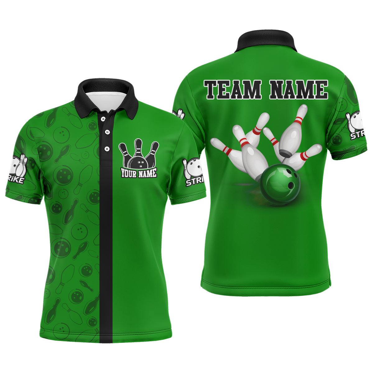 Men's Custom Bowling Polo Shirt Q112