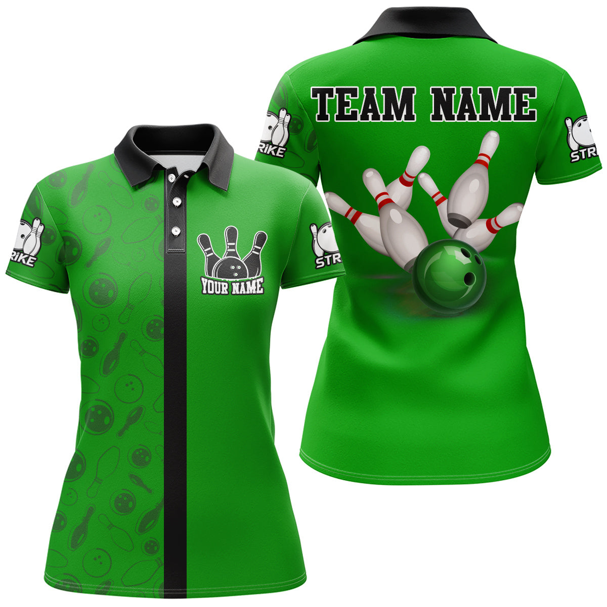 Women's Custom Bowling Polo Shirt Q112