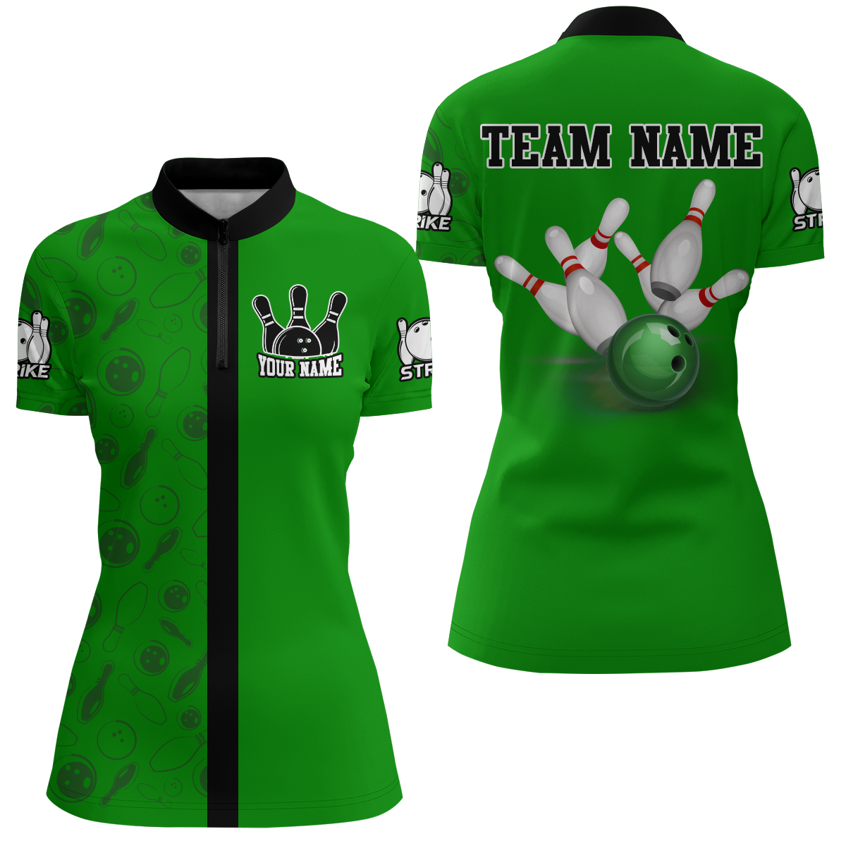Women's Custom Bowling Quarter-Zip Jersey Q112