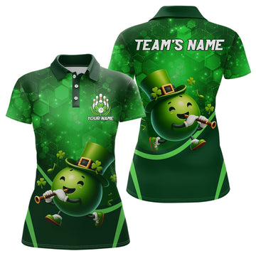 St. Patrick's Day Women's Green Bowling Polo Q219