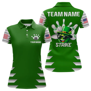 St. Patrick's Day Women's Green Bowling Polo Q221