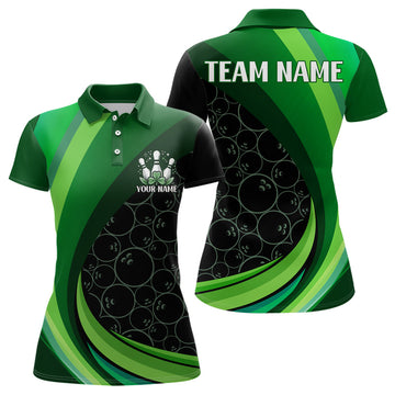 St. Patrick's Day Women's Green Bowling Polo Q224