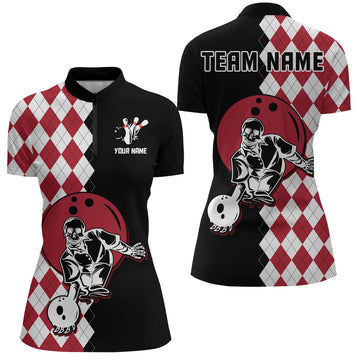 Women's Skull Bowling Quarter-Zip Shirt Q34
