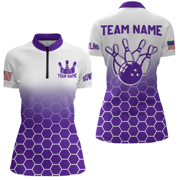 Women's Custom Bowling Quarter-Zip Jersey QZT73-5 Q73