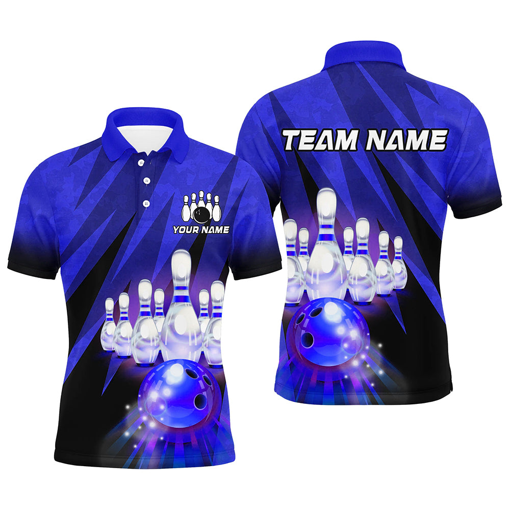 Custom Blue Bowling Shirt for Couples - Team Jersey Gift B501