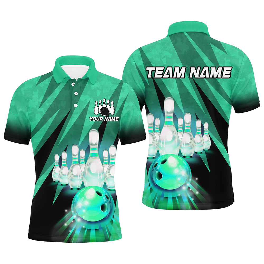 Custom Green Bowling Polo Shirt for Couples B501