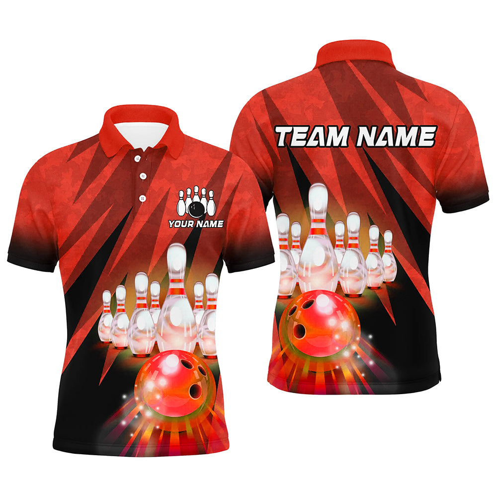 Custom Red Bowling Shirt for Couples B501