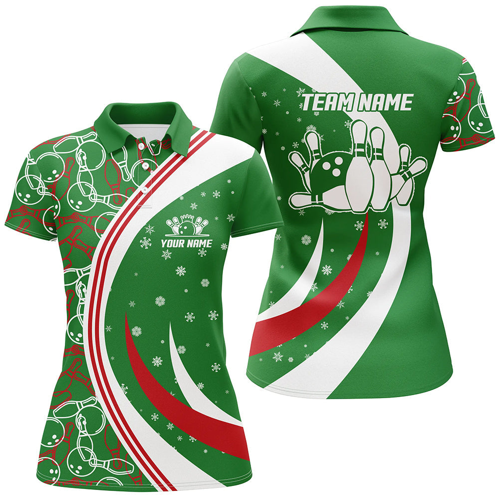 Women's Custom Christmas Bowling Polo Shirt B385