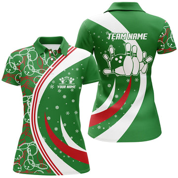 Women's Custom Christmas Bowling Polo Shirt B385
