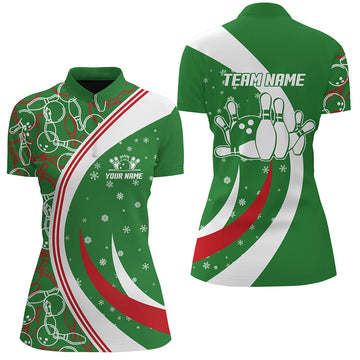 Women's Custom Christmas Bowling Quarter-Zip Jersey B385