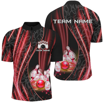 Red Light Bowling Couples 1/4 Zip Shirt B504