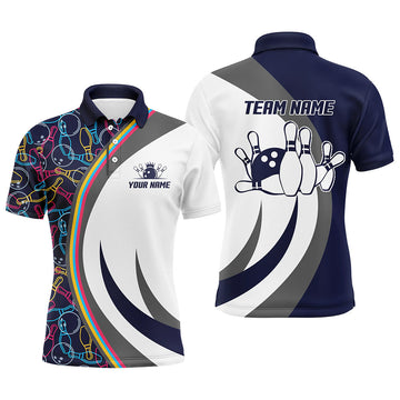 Navy Bowling Polo Shirt for Men - Custom Team Jersey B5618